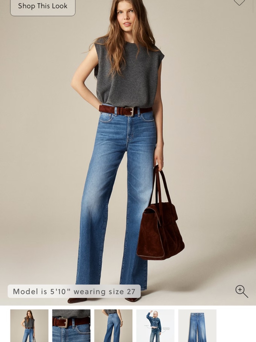 J. Crew Medium Blue High-Rise Wide-Leg Jeans
